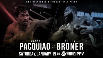 Manny Pacquiao returns to the U.S. to defend his welterweight title vs Adrien Broner Jan. 19 on Showtime PPV