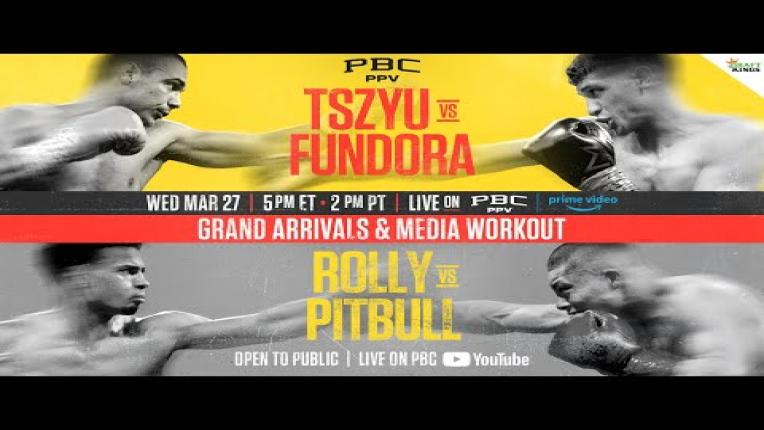 Embedded thumbnail for Grand Arrivals &amp;amp; Fighter Media Workout | #TszyuFundora &amp;amp; #RollyPitbull